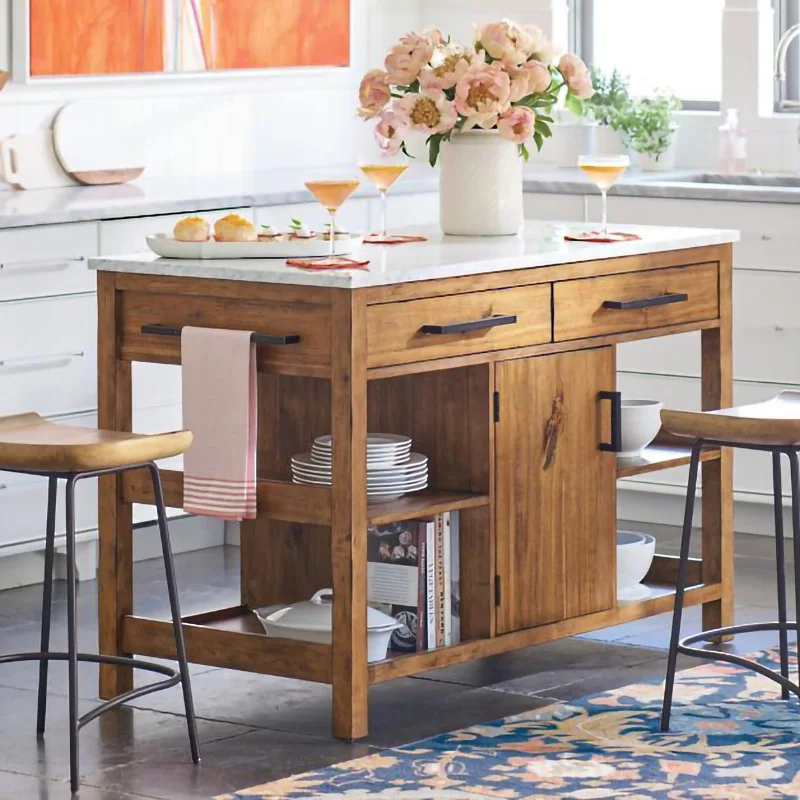 American style retro solid wood central island marble dining table, kitchen preparation table, small unit dining edge cabinet
American style retro solid wood central island marble dining table, kitchen preparation table, small unit dining edge cabinet