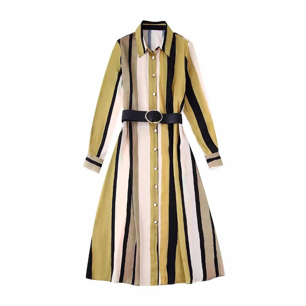 DiYiG Women 2022 New Fashion Long Dress With Belt Regulai Fit Striped A-lineskirt Elegant Single Breasted shirtwaist dress Mujer
DiYiG Women 2022 New Fashion Long Dress With Belt Regulai Fit Striped A-lineskirt Elegant Single Breasted shirtwaist dress Mujer