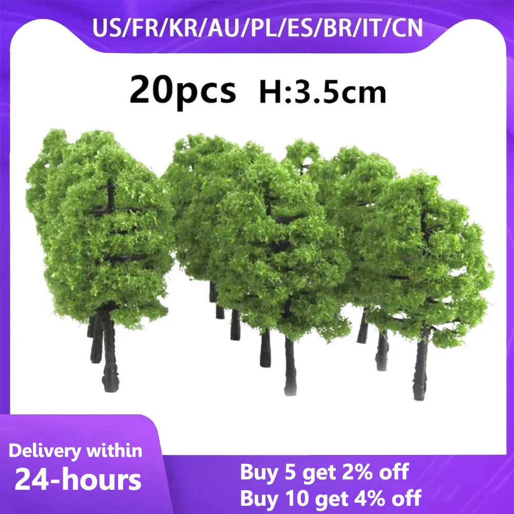 20pcs Train Artificial Miniature Tree Plastic Model Scenery Railroad Decoration Building Landscape Accessories 1:100 3.5cm
20pcs Train Artificial Miniature Tree Plastic Model Scenery Railroad Decoration Building Landscape Accessories 1:100 3.5cm