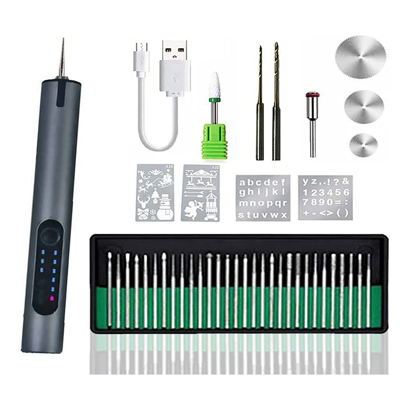 Electric Engraving Pen With 35 Bits Cordless Engraving Machine Portable DIY Engraver Grey
Electric Engraving Pen With 35 Bits Cordless Engraving Machine Portable DIY Engraver Grey