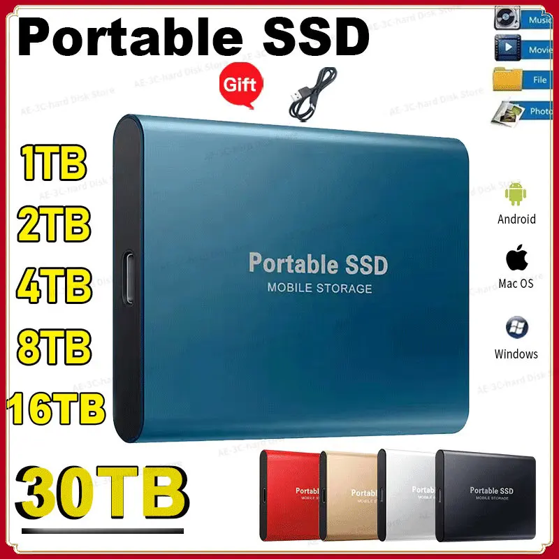 M.2 SSD 64TB 1TB Flash hard Drive External Type-C High Speed USB3.1 2TB 4TB 8TB SSD Storage Portable HD Hard Disk For Laptop PS4
M.2 SSD 64TB 1TB Flash hard Drive External Type-C High Speed USB3.1 2TB 4TB 8TB SSD Storage Portable HD Hard Disk For Laptop PS4