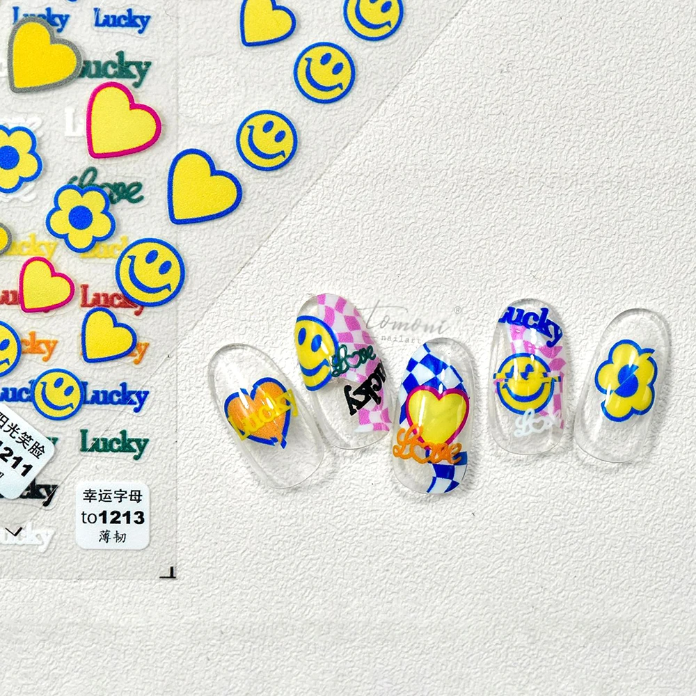 Colorful Graffiti 3D Self Adhesive Nail Art Decorations Stickers Yellow Heart Sun Flowers Blue Line Star Lucky Cute Nail Decals
Colorful Graffiti 3D Self Adhesive Nail Art Decorations Stickers Yellow Heart Sun Flowers Blue Line Star Lucky Cute Nail Decals