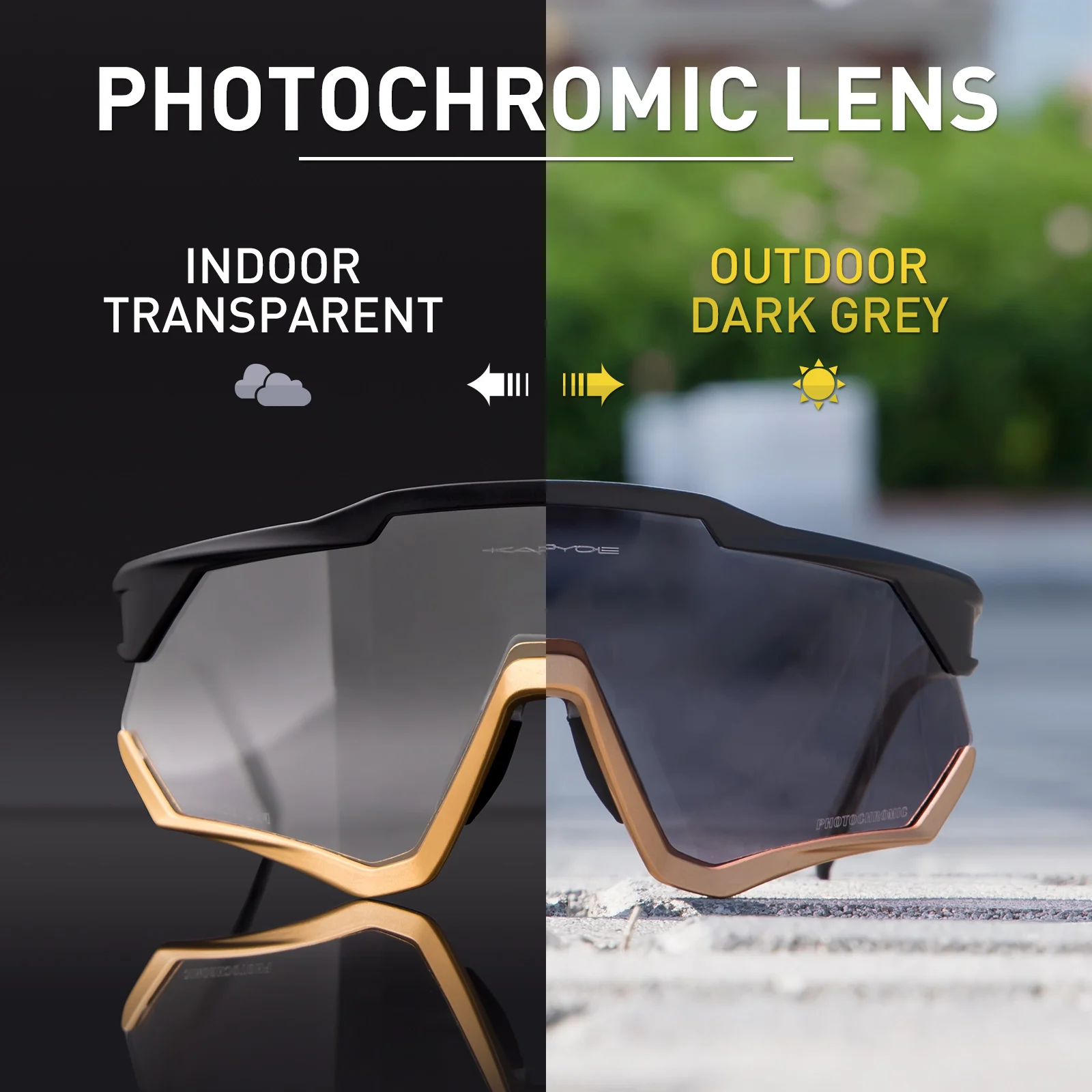 Kapvoe Photochromic Cycling Glasses Outdoor UV400 Cycling Eyewear Mtb Bike Cycling Goggles Women Cycling Sunglasses for Men1lens 
Kapvoe Photochromic Cycling Glasses Outdoor UV400 Cycling Eyewear Mtb Bike Cycling Goggles Women Cycling Sunglasses for Men1lens