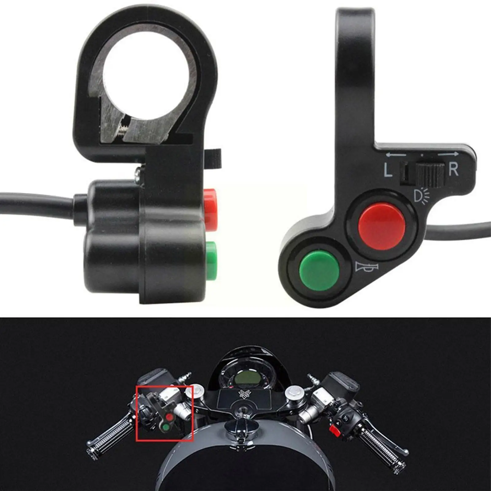 Motorcycle Handlebar Switch Electric Bike Scooter Horn On/Off Button Signals Turn headlight switch Light B8B2
Motorcycle Handlebar Switch Electric Bike Scooter Horn On/Off Button Signals Turn headlight switch Light B8B2