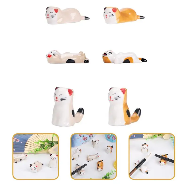 6pcs Cat Shape Chopstick Rests Ceramic Chopstick Holders Home Chopsticks Stands
6pcs Cat Shape Chopstick Rests Ceramic Chopstick Holders Home Chopsticks Stands