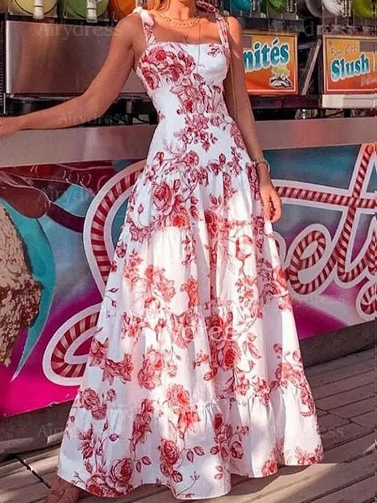 Summer 2022 Lady Elegant Beautiful Party Dresses Sexy Sleeveless Beach Sling Dress Women Fashion Vintage Printed Boho Long Dress
Summer 2022 Lady Elegant Beautiful Party Dresses Sexy Sleeveless Beach Sling Dress Women Fashion Vintage Printed Boho Long Dress