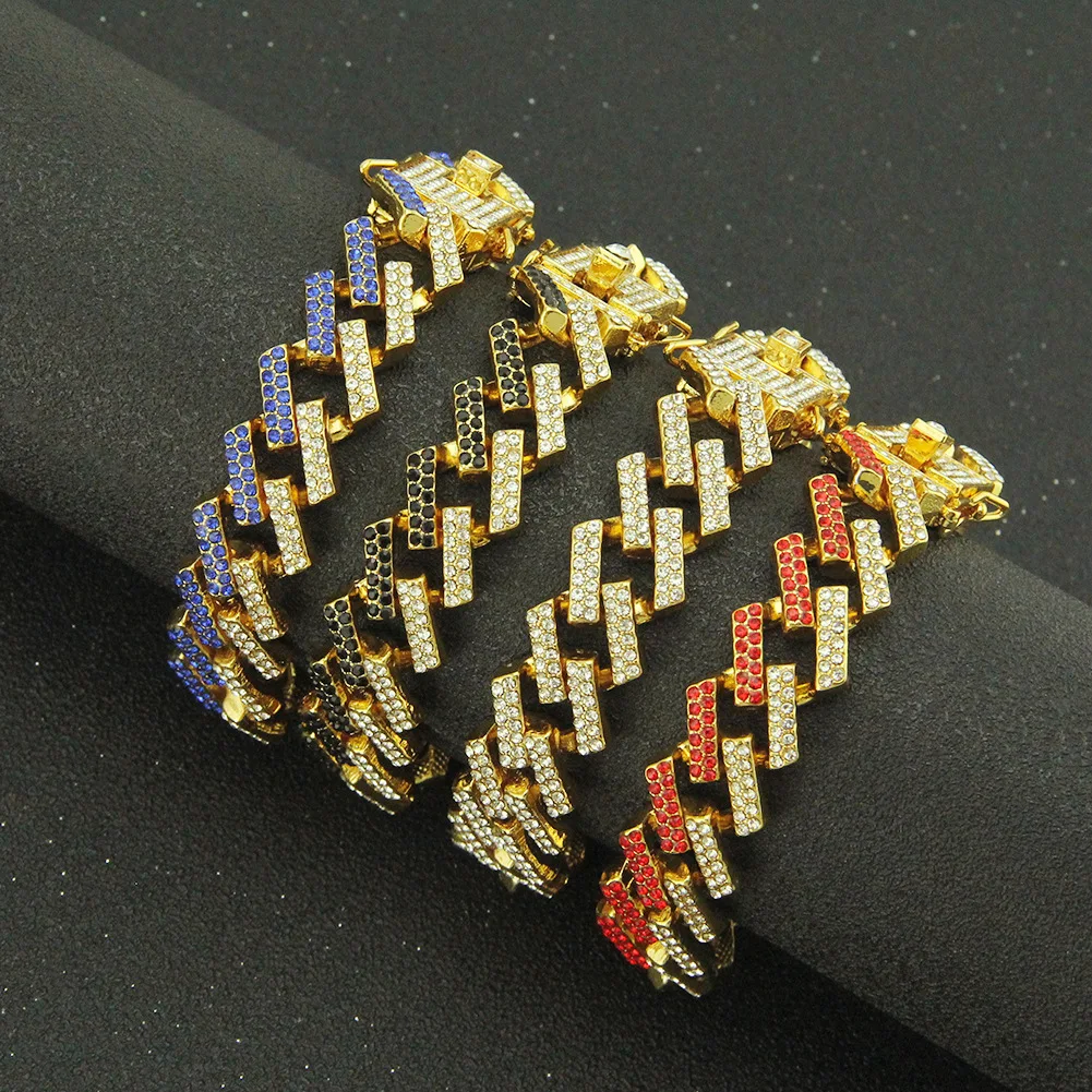 Hip Hop Rap Mix Color Zircon Men Cuban Chain Bracelets Accessories Man Bar Jewelry Party Gift Free Shipping Items Grunge 15MM
Hip Hop Rap Mix Color Zircon Men Cuban Chain Bracelets Accessories Man Bar Jewelry Party Gift Free Shipping Items Grunge 15MM