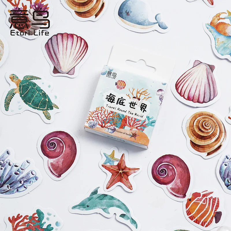 Etori Life 46pcs Underwater World Series Kawaii Cartoon Cute Hand Account DIY Decorative Sealing Stickers
Etori Life 46pcs Underwater World Series Kawaii Cartoon Cute Hand Account DIY Decorative Sealing Stickers