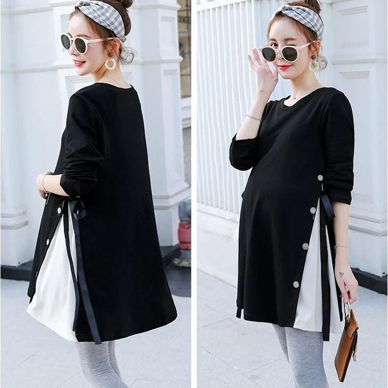 Maternity Dress for Pregnant Women Clothes Casual Patchwork Long-sleeved Loose T-shirt Photography Tops Plus Size Maternity Gown
Maternity Dress for Pregnant Women Clothes Casual Patchwork Long-sleeved Loose T-shirt Photography Tops Plus Size Maternity Gown