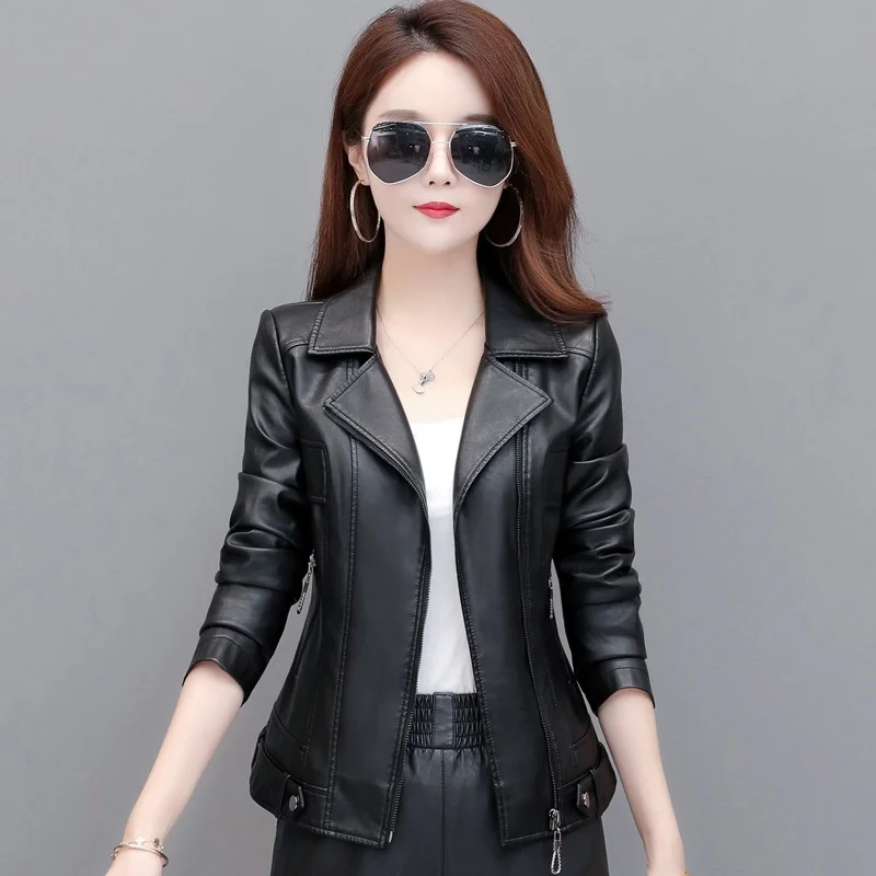 100% genuine real Spring Autumn 2023 Haining New Short Coat Korean Slim Locomotive Women's Large Leather Jacket
100% genuine real Spring Autumn 2023 Haining New Short Coat Korean Slim Locomotive Women's Large Leather Jacket