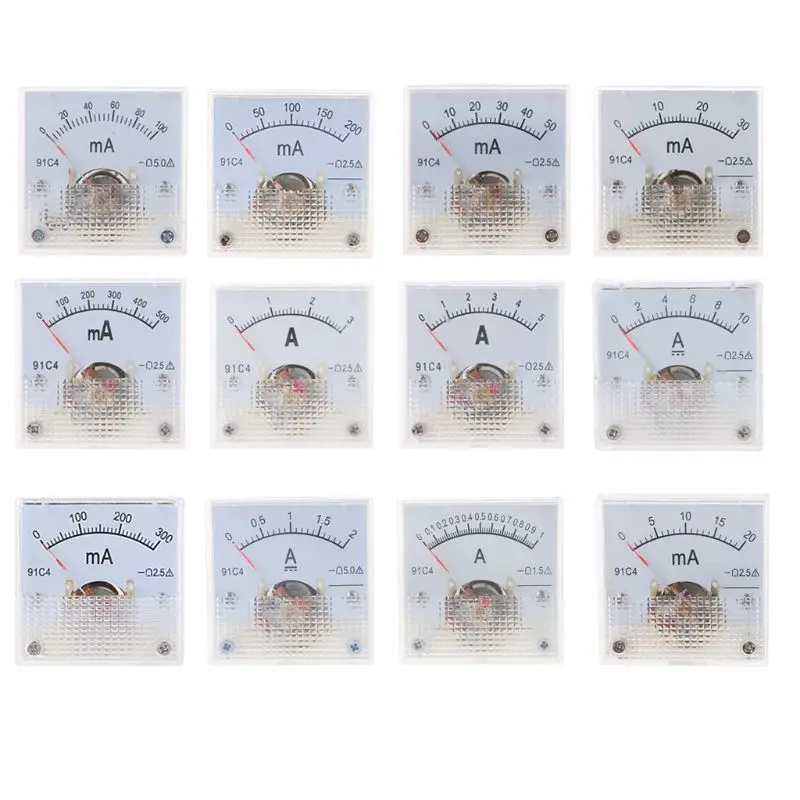 12 Styles Analog Current Panel Meter DC Ammeter Fitting for Circuit Testing Charging Battery Am-pere Tester Gauge R9UF
12 Styles Analog Current Panel Meter DC Ammeter Fitting for Circuit Testing Charging Battery Am-pere Tester Gauge R9UF