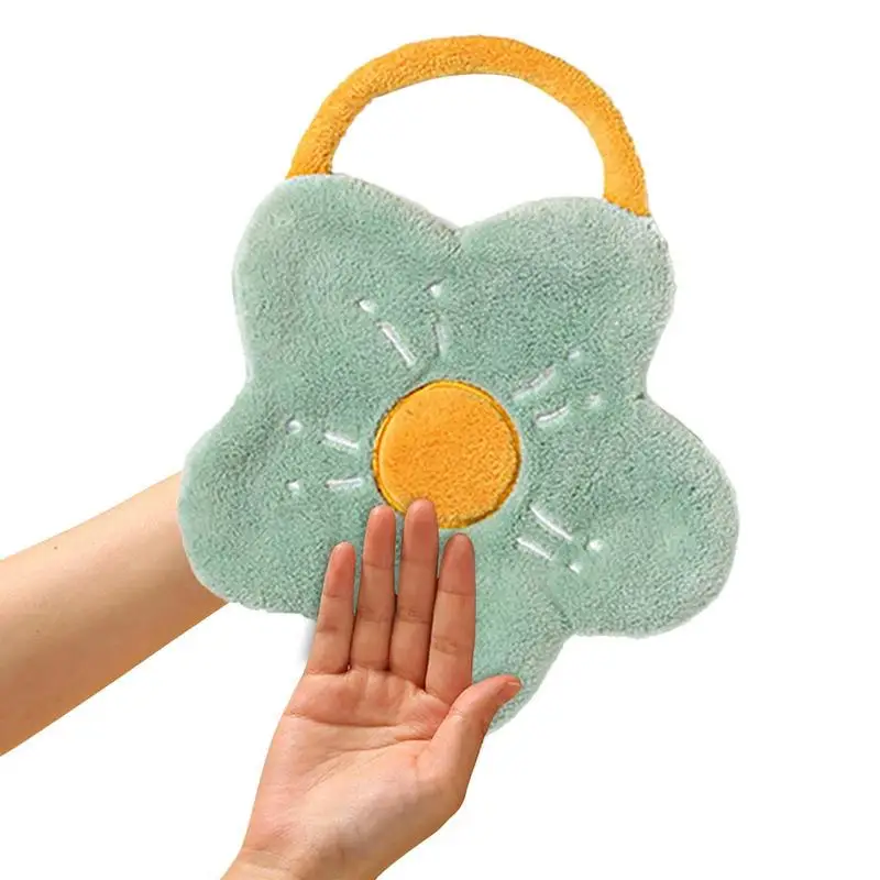 

Супервпитывающее подвесное полотенце для рук, домашнее декоративное полотенце из кораллового флиса в форме симпатичного цветка, Товары дл...