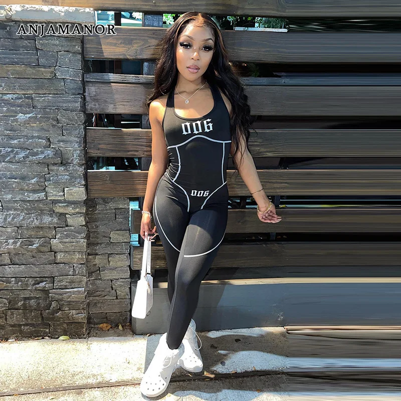 ANJAMANOR Black Sleeveless Bodycon Jumpsuit Street Wear Women Clothes 2022 Sexy Sporty One Piece Outfit Activewear D85-CH25
ANJAMANOR Black Sleeveless Bodycon Jumpsuit Street Wear Women Clothes 2022 Sexy Sporty One Piece Outfit Activewear D85-CH25