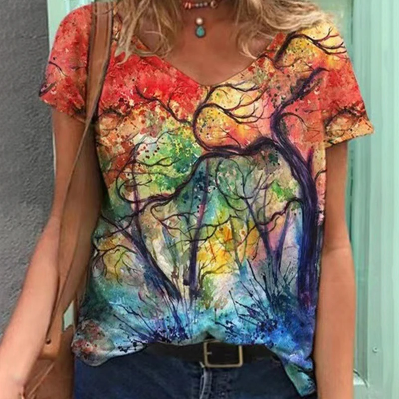 2022 3D Print T Shirt Loose V-Neck Stylish Comfortable Short Sleeve Casual Tee Top Summer New Streetwear
2022 3D Print T Shirt Loose V-Neck Stylish Comfortable Short Sleeve Casual Tee Top Summer New Streetwear