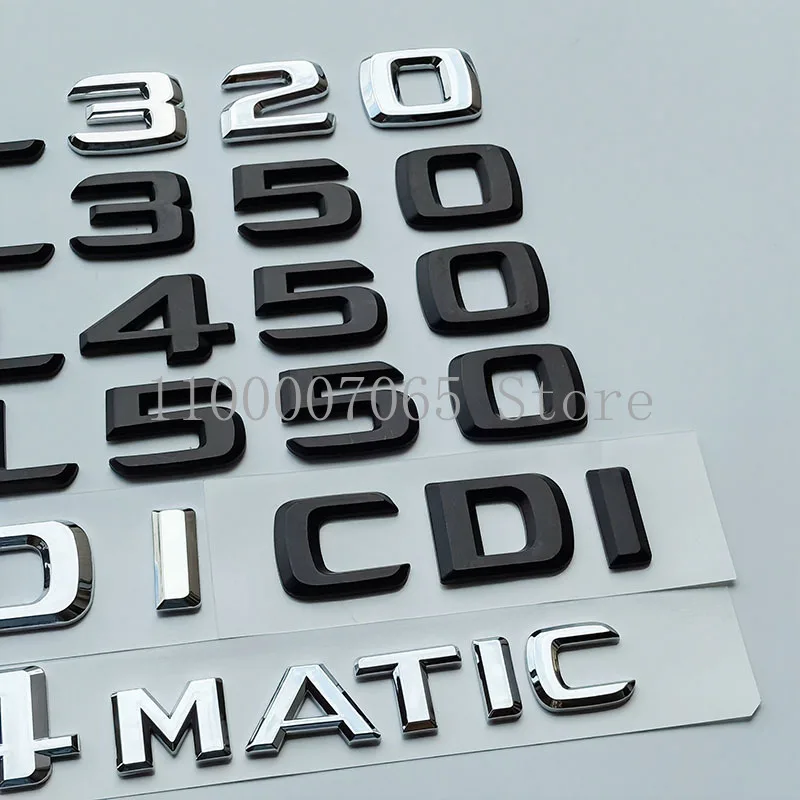 2013 Old Letters Numbers ABS Emblem for Mercedes Benz GL320 GL350 GL450 GL500 GL550 GL63 V8 Bitrubo Car Trunk Nameplate Sticker |