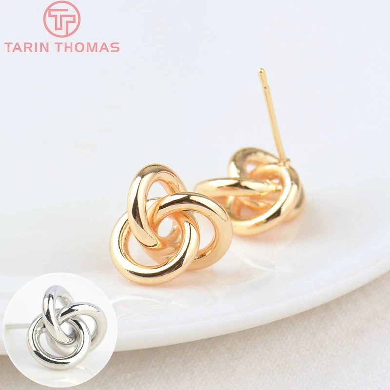 (2515)6PCS 12MM 24K Gold Color Plated Brass Knotted Flower Stud Earrings High Quality DIY Jewelry Making Findings 
(2515)6PCS 12MM 24K Gold Color Plated Brass Knotted Flower Stud Earrings High Quality DIY Jewelry Making Findings