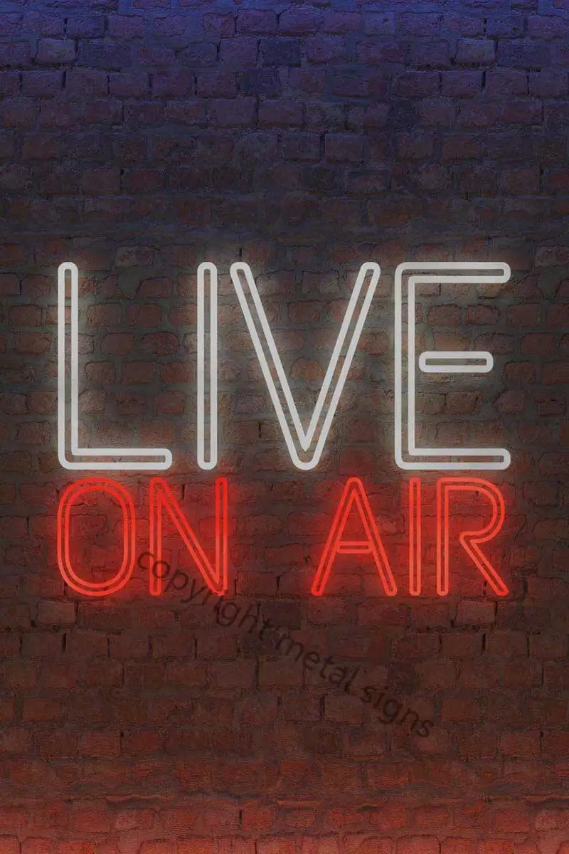 Neon Live On Air Sign Retro Vintage Metal Sign Tin Sign Tin Plates Wall Decor Neon Sign For Pub Club Man Cave Cafe No Led
Neon Live On Air Sign Retro Vintage Metal Sign Tin Sign Tin Plates Wall Decor Neon Sign For Pub Club Man Cave Cafe No Led