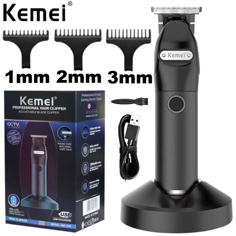 Беспроводной мужской электрический триммер для волос Kemei 1753 Pro, Профессиональная Парикмахерская Машинка для стрижки бороды, перезаряжаемая машинка для стрижки волос
Беспроводной мужской электрический триммер для волос Kemei 1753 Pro, Профессиональная Парикмахерская Машинка для стрижки бороды, перезаряжаемая машинка для стрижки волос