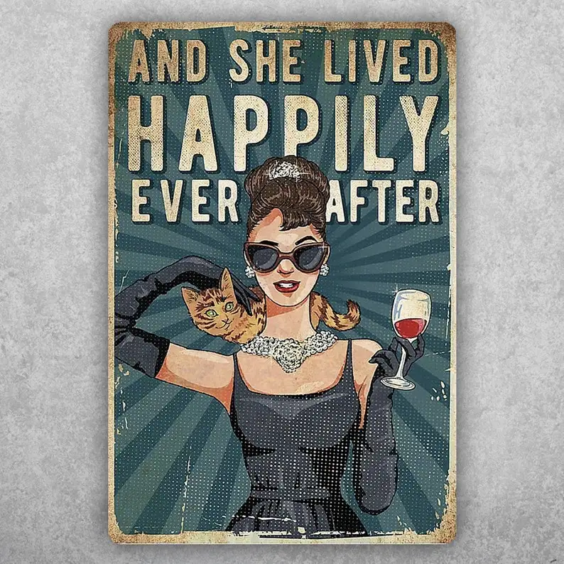 Metal Tin Sign And She Lived Happily Ever After Metal Cat Poster Coffee Shop Kitchen Toilet Best Gift for Friends 8X12 inch
Metal Tin Sign And She Lived Happily Ever After Metal Cat Poster Coffee Shop Kitchen Toilet Best Gift for Friends 8X12 inch