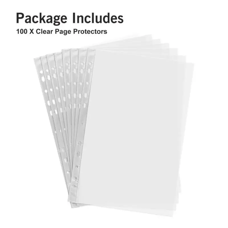 100Pcs A4 11 Holes Loose Leaf Plastic Punched Pockets Folders Documents Sheet Protectors Filing Transparent Folder Bag
100Pcs A4 11 Holes Loose Leaf Plastic Punched Pockets Folders Documents Sheet Protectors Filing Transparent Folder Bag