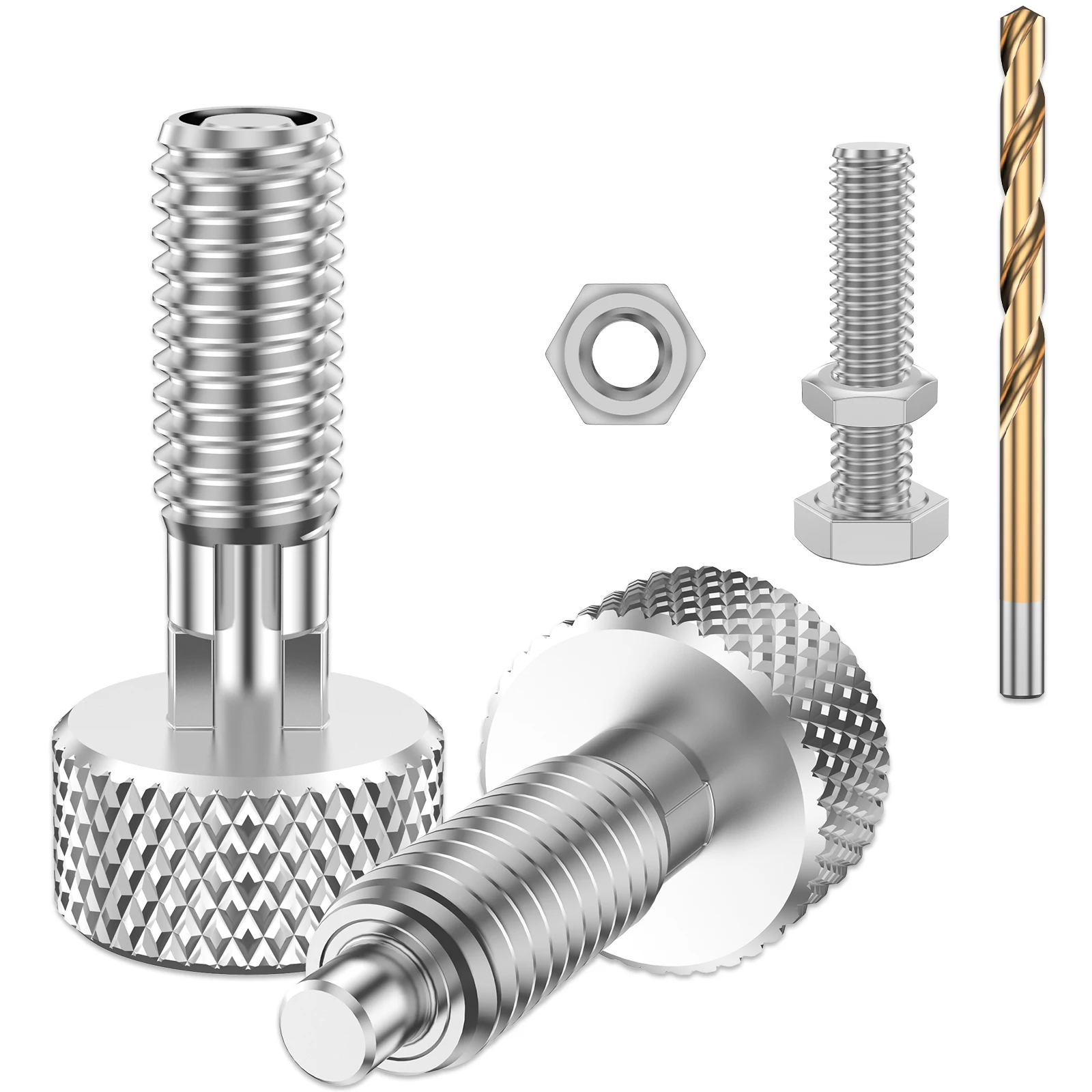 Handle Release Pins Kit Aluminum Alloy M6 Quick Release Pins Kit Sturdy Hand Retractable Spring Plunger with 2 Nut and 1 Drill
Handle Release Pins Kit Aluminum Alloy M6 Quick Release Pins Kit Sturdy Hand Retractable Spring Plunger with 2 Nut and 1 Drill