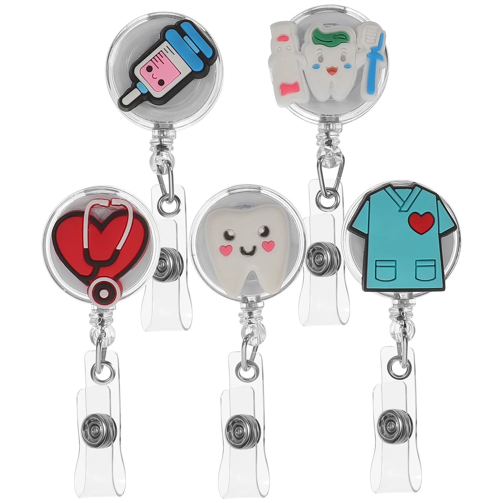 5 Pcs Name Tag Holder Multi-function Badge Buckle Id Card Nurse Accessories Clip Retractable Reel Cute Easy Coat Pharmacy Reels
5 Pcs Name Tag Holder Multi-function Badge Buckle Id Card Nurse Accessories Clip Retractable Reel Cute Easy Coat Pharmacy Reels