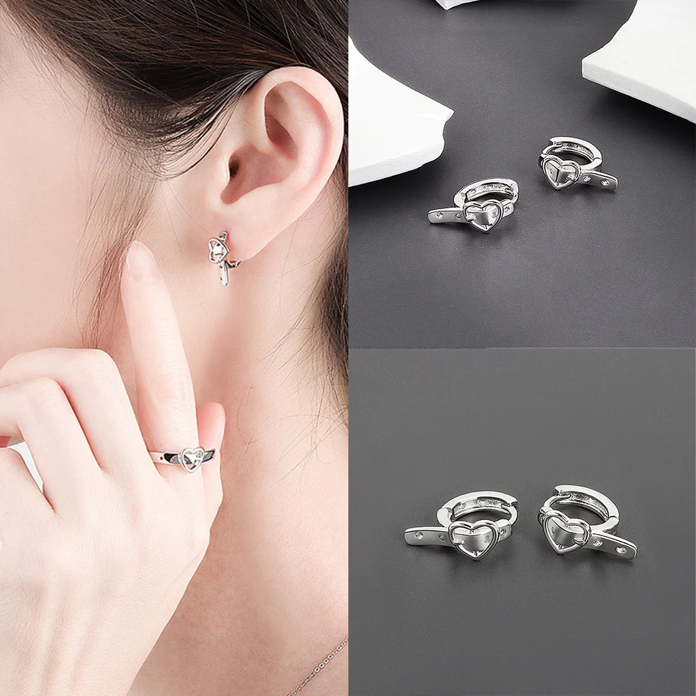 Exquisite Heart Belt Ear Cuff Earring Love Buckle Belt No Piering Ear Clip Simple Silver Color Small Earcuff Women Jewelry
Exquisite Heart Belt Ear Cuff Earring Love Buckle Belt No Piering Ear Clip Simple Silver Color Small Earcuff Women Jewelry