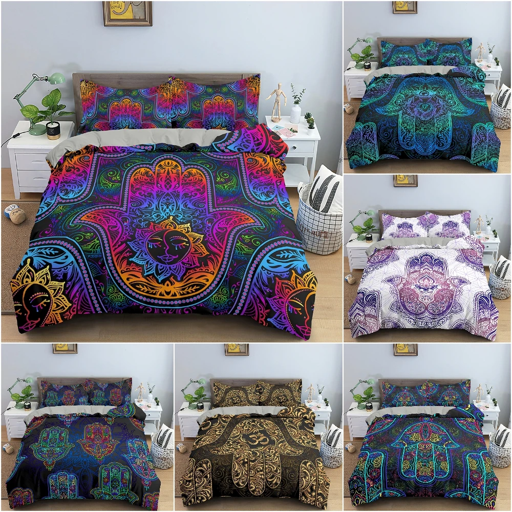 3D Printed Bedding Set Hamsa Hand of Fatima Duvet Cover Set For Bedroom Psychedelic Style Luxury Quilt Cover Home Textile 2/3PCS
3D Printed Bedding Set Hamsa Hand of Fatima Duvet Cover Set For Bedroom Psychedelic Style Luxury Quilt Cover Home Textile 2/3PCS