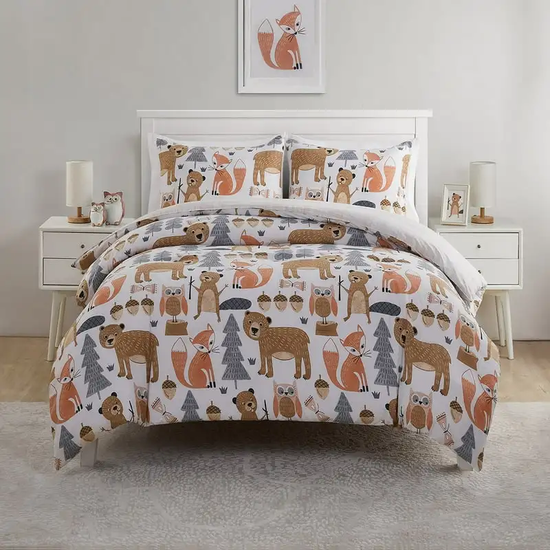 Little Campers 3-Piece Multicolor Woodland Animal Reversible Comforter Set, Full Full bed bedding set Juego de cama full Covers
Little Campers 3-Piece Multicolor Woodland Animal Reversible Comforter Set, Full Full bed bedding set Juego de cama full Covers