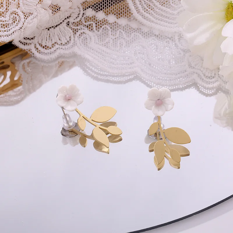 Original Design Fashion Korean Flower Gold Leaves Stud Earrings Wedding Ear Jewelry High Quality Women Drop Earings Party Gift
Original Design Fashion Korean Flower Gold Leaves Stud Earrings Wedding Ear Jewelry High Quality Women Drop Earings Party Gift