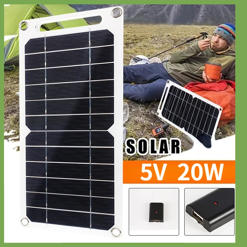 20W Solar Panel USB 5V Cell Outdoor Hike Battery Charger System Kit Complete for Mobile Phone Power Bank Watch
20W Solar Panel USB 5V Cell Outdoor Hike Battery Charger System Kit Complete for Mobile Phone Power Bank Watch