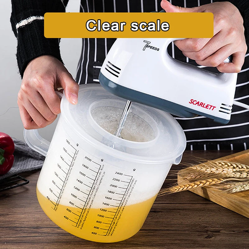1Pc 2.5L Plastic Baking Measuring Cup With Scale Kitchen Mixing Bowl With Lid Transparent Plastic Mixing Cup Household Tools
1Pc 2.5L Plastic Baking Measuring Cup With Scale Kitchen Mixing Bowl With Lid Transparent Plastic Mixing Cup Household Tools
