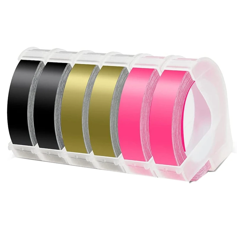 6 Roll Label Tape Replacement For Dymo Plastic 3D Embossing Label Tape 9Mm Self-Adhesive Label (Black/Gold/Pink)
6 Roll Label Tape Replacement For Dymo Plastic 3D Embossing Label Tape 9Mm Self-Adhesive Label (Black/Gold/Pink)