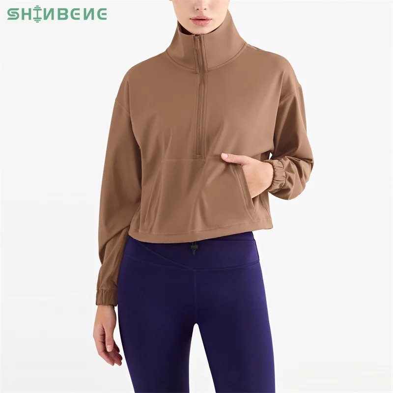SHINBENE Stand Collar Full Zipper Workout Yoga Jacket Coat Women Leisure Sports Fitness Gym Jogging Pocket Crop Windbreaker
SHINBENE Stand Collar Full Zipper Workout Yoga Jacket Coat Women Leisure Sports Fitness Gym Jogging Pocket Crop Windbreaker