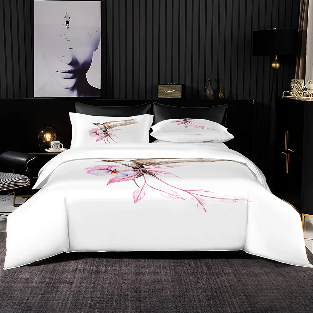 Soft Pink Branch Bedding Set Vintage Brown Magpie Pattern Duvet Cover Set Pure White Bedclothes 2-3pcs High End Home Textiles
Soft Pink Branch Bedding Set Vintage Brown Magpie Pattern Duvet Cover Set Pure White Bedclothes 2-3pcs High End Home Textiles