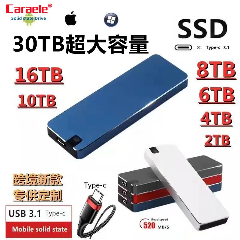 SSD Mobile Solid State Drive 30TB 12TB Storage Device Hard Drive Computer Portable USB 3.0 Mobile Hard Drives Solid State Disk
SSD Mobile Solid State Drive 30TB 12TB Storage Device Hard Drive Computer Portable USB 3.0 Mobile Hard Drives Solid State Disk