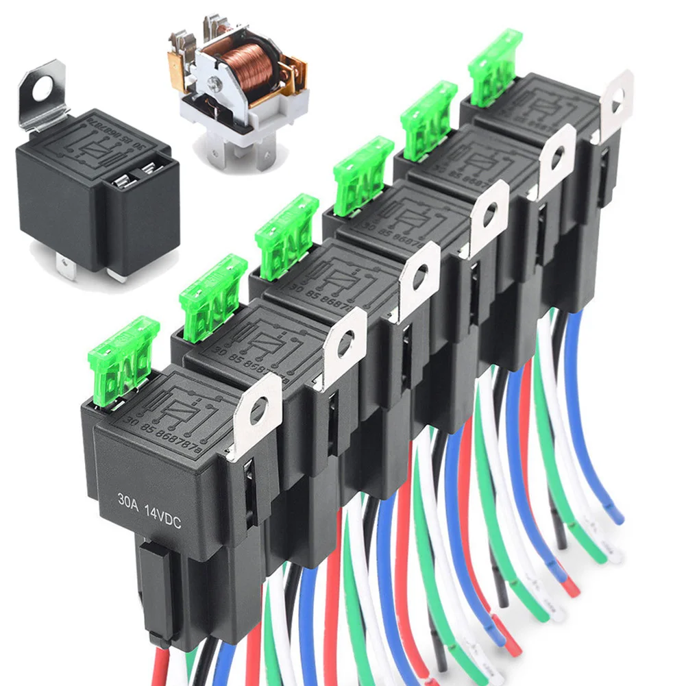 Automotive Relays Fuse Relay Switch Harness Set SPST 12V DC 5-Pin Useful Practical Popular Durable Accessories
Automotive Relays Fuse Relay Switch Harness Set SPST 12V DC 5-Pin Useful Practical Popular Durable Accessories
