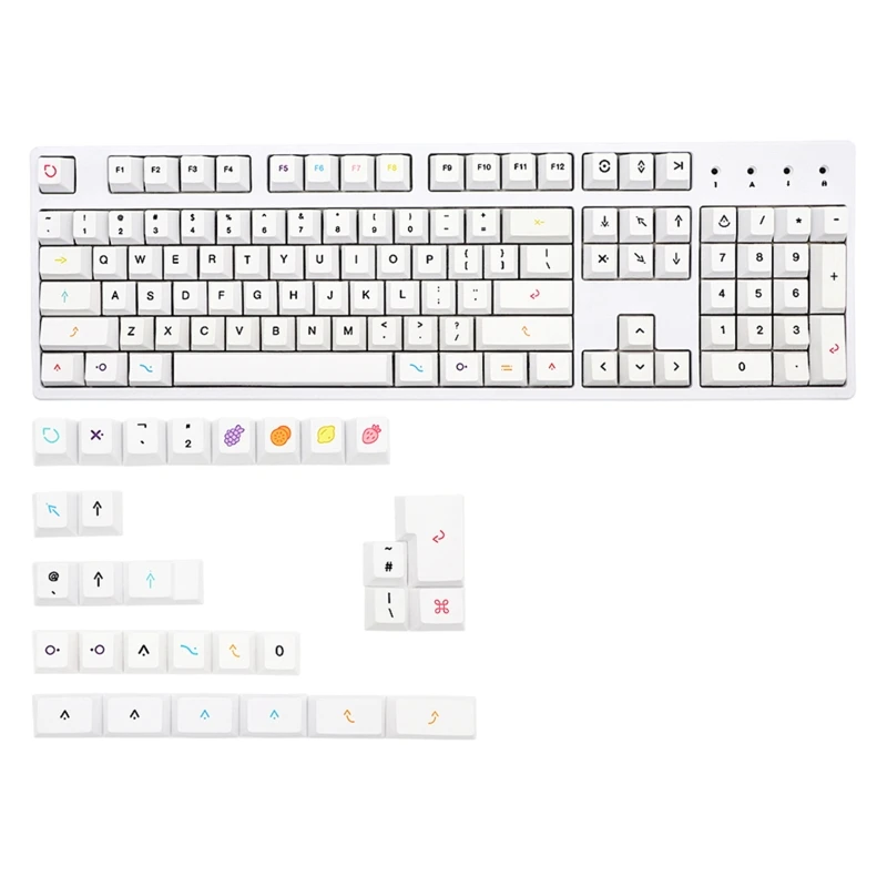 133 Keys PBT Fruit Theme Keycaps Cherry Profile Dye Sublimation White Key For Cherry Mx Mechanical Gaming Keyboard
133 Keys PBT Fruit Theme Keycaps Cherry Profile Dye Sublimation White Key For Cherry Mx Mechanical Gaming Keyboard