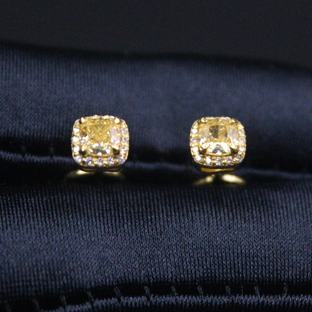 Pure Solid 24K Yellow Gold Women Lucky Yellow Zircon Square Stud Earrings 1.69g
Pure Solid 24K Yellow Gold Women Lucky Yellow Zircon Square Stud Earrings 1.69g