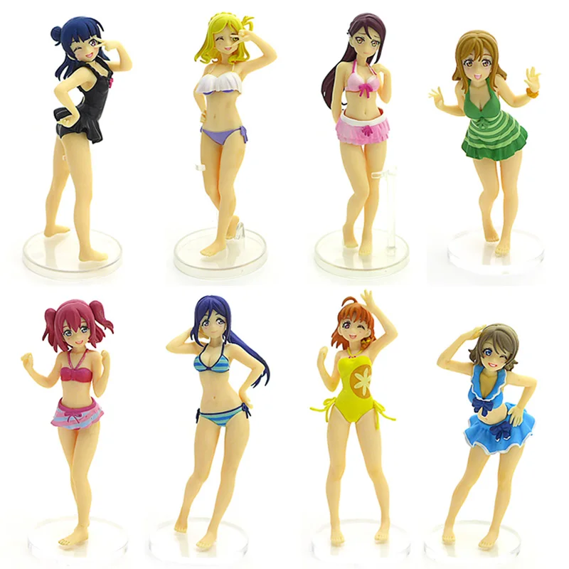 

Gasha Portraits LoveLive Sunshine Swimsuit Series Action Figure Riko Sakurauchi You Watanabe Chika Takami Model Ornament Toys