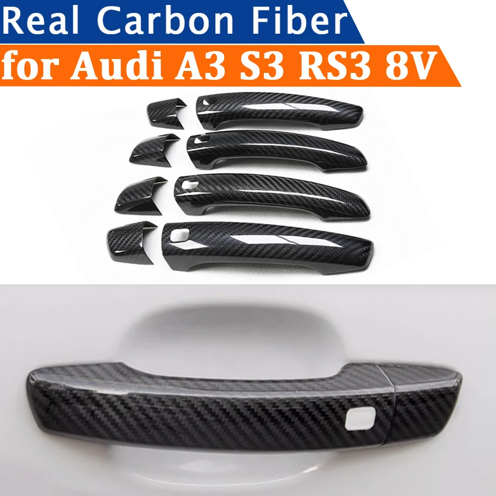 For Audi A3 S3 RS3 8V 2014-2019 Car Accessories Real Carbon Fiber Door Handle Cover Frame Sticker Exterior Decoration Bodykit
For Audi A3 S3 RS3 8V 2014-2019 Car Accessories Real Carbon Fiber Door Handle Cover Frame Sticker Exterior Decoration Bodykit