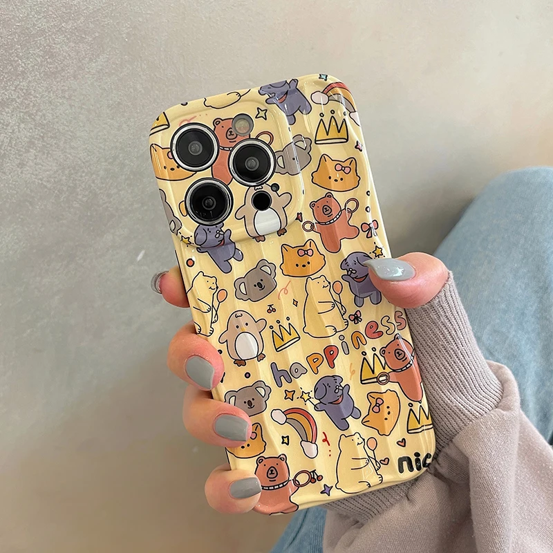 Cartoon Bear Dog Cat Animals Phone Case For iPhone 13 Pro Max 14 12 11 Silicone 3D Curve Shockproof Back Cover
Cartoon Bear Dog Cat Animals Phone Case For iPhone 13 Pro Max 14 12 11 Silicone 3D Curve Shockproof Back Cover