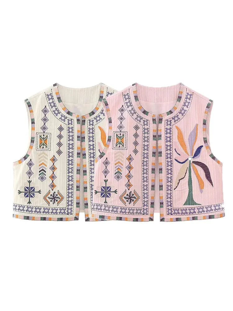 Nlzgmsj TRAF 2023 Women O Neck Sleeveless Open Front Embroidery Vest Female Vintage Crop Waistcoat Tops
Nlzgmsj TRAF 2023 Women O Neck Sleeveless Open Front Embroidery Vest Female Vintage Crop Waistcoat Tops