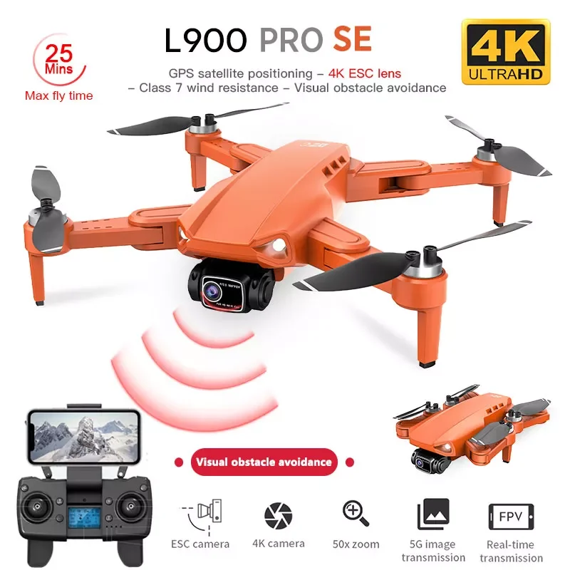 L900 Pro SE HD Drone 4K Professional FPV With Camera 5G WIFI Visual Obstacle Avoidance Brushless Motor RC Quadcopter Mini Dron
L900 Pro SE HD Drone 4K Professional FPV With Camera 5G WIFI Visual Obstacle Avoidance Brushless Motor RC Quadcopter Mini Dron