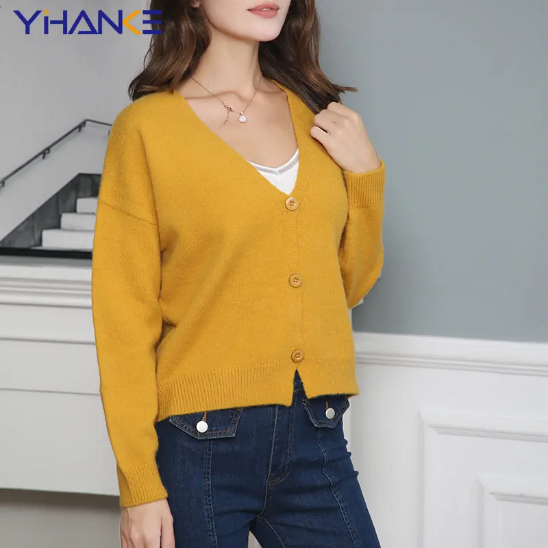 Autumn New Loose Casual V-neck Solid Color Long-sleeved Knitted Cardigan Jacket Female Tops Fashion Sweater Women Cardigans
Autumn New Loose Casual V-neck Solid Color Long-sleeved Knitted Cardigan Jacket Female Tops Fashion Sweater Women Cardigans