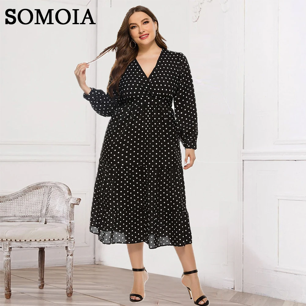 SOMOIA Plus Size Women Clothing 2022 Black Spots Dress V-Neck Bohemian Commute Praty Dresses for Women Wholesale Dropshipping
SOMOIA Plus Size Women Clothing 2022 Black Spots Dress V-Neck Bohemian Commute Praty Dresses for Women Wholesale Dropshipping