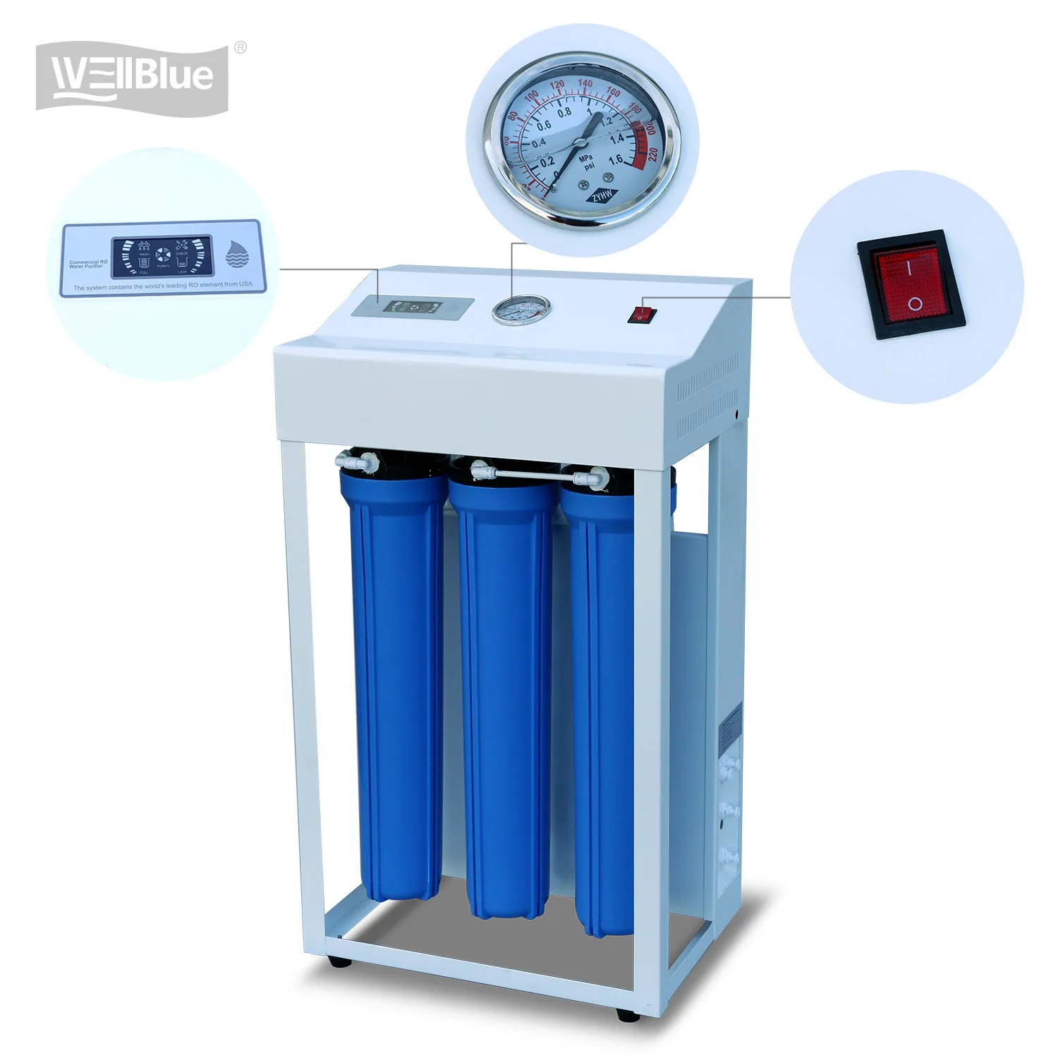Commercial Big Blue 400G Large capacity Reverse Osmosis System RO water filter filtration water
Commercial Big Blue 400G Large capacity Reverse Osmosis System RO water filter filtration water