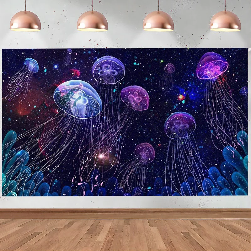 Fantasy Jellyfish Tapestry Universe Colorful Sea Marine Life Tapestry Blue Purple Galaxy Living Room Decor Banner
Fantasy Jellyfish Tapestry Universe Colorful Sea Marine Life Tapestry Blue Purple Galaxy Living Room Decor Banner