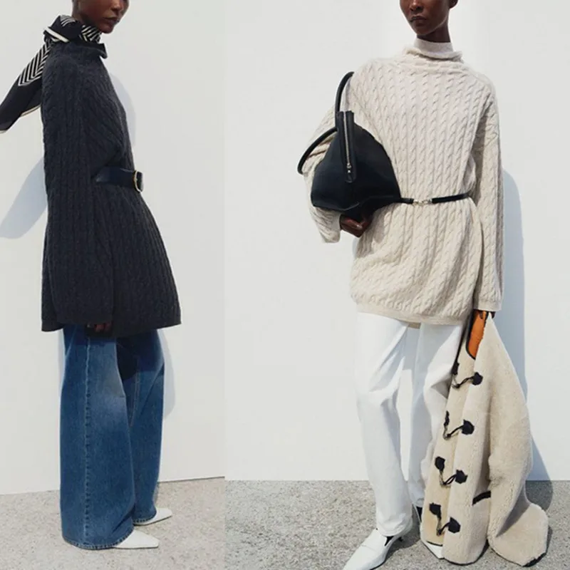 2023 Winter New Women Half Turtleneck Twist Side Split Loose Pullovers Knit Mid-Length Casual Fashion Simple Elegant Sweater
2023 Winter New Women Half Turtleneck Twist Side Split Loose Pullovers Knit Mid-Length Casual Fashion Simple Elegant Sweater
