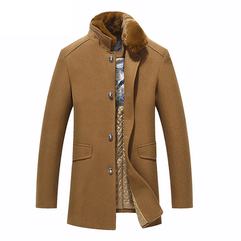 Autumn Winter Wool & Blends Coat Men Fur Collar Mid Long Windbreaker Jacket Male British Style Woolen Coat Men,DropShipping
Autumn Winter Wool & Blends Coat Men Fur Collar Mid Long Windbreaker Jacket Male British Style Woolen Coat Men,DropShipping